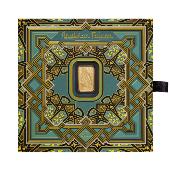 5g PAMP Arabian Falcon Pure Gold Bar with Pendant Frame 5g PAMP Arabian Falcon