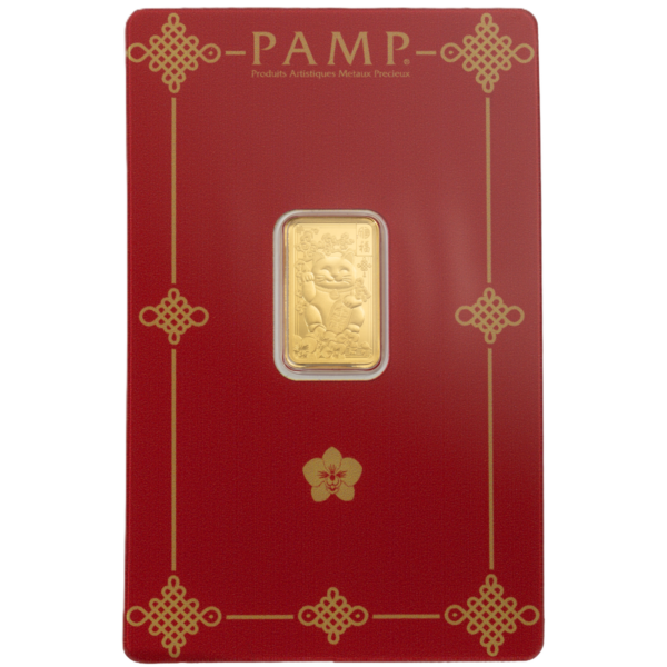 102069 - Certicard front 2.5g PAMP Lucky Cat Gold Minted Bar