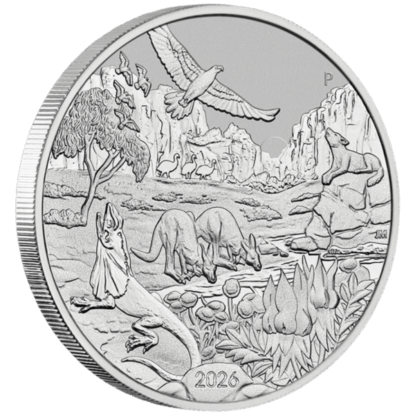 102076 - Edge 2026 1oz Perth Mint Platinum Wonders of Australia The Outback Coin Platinum Coin