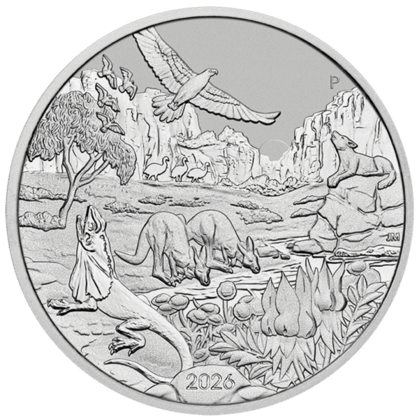 102076 - Main 2026 1oz Perth Mint Platinum Wonders of Australia The Outback Coin Platinum Coin