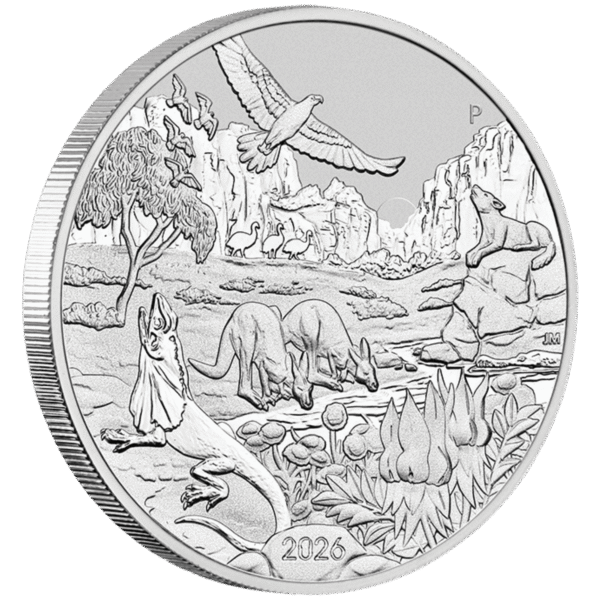 102077 - Edge 2026 1oz Perth Mint Silver Wonders of Australia The Outback Coin 2026 Perth Mint Wonders of Australia Outback silver coin