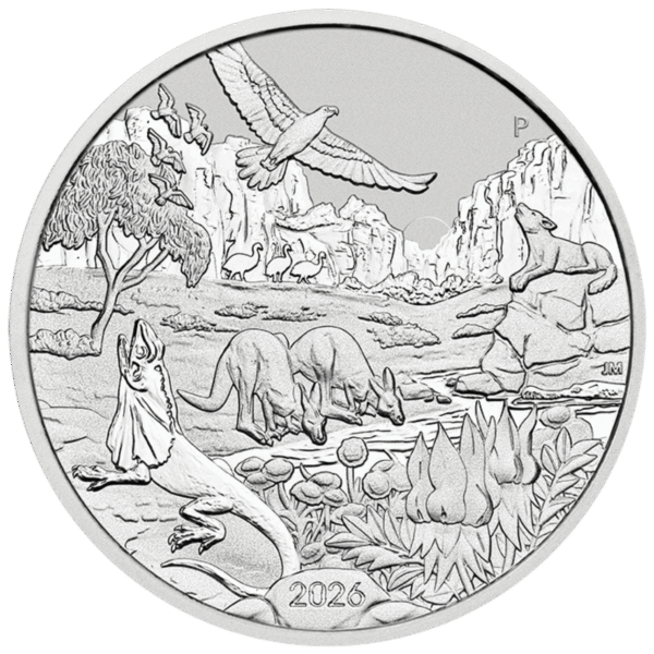 102077 - Main 2026 1oz Perth Mint Silver Wonders of Australia The Outback Coin 2026 Perth Mint Wonders of Australia Outback silver coin