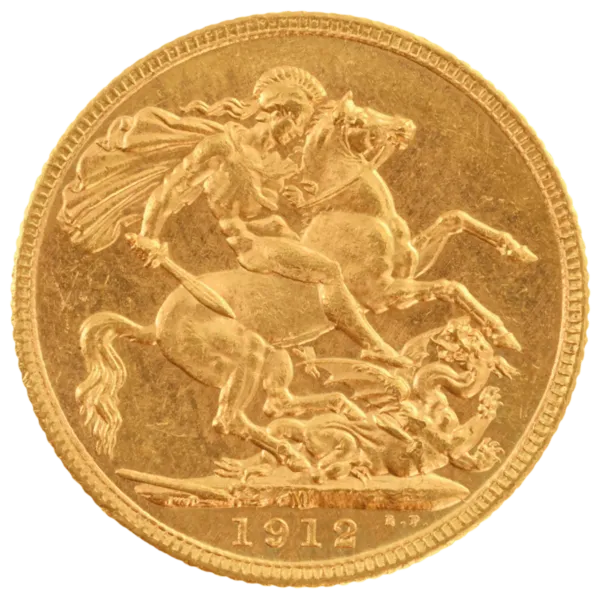 101075 - Reverse 1912M King George V Gold Sovereign Uncirculated 1912M King George V Gold Sovereign Uncirculated
