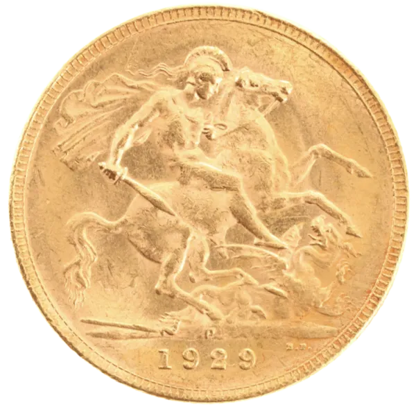101888 - Reverse 1929P George V Sovereign Uncirculated 1929P George V Sovereign Uncirculated
