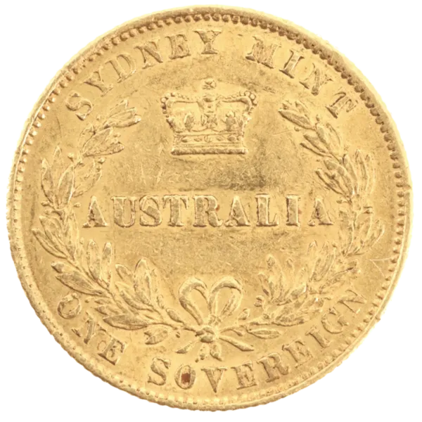 101901 - Reverse 1867 Sydney Mint Sovereign Good Fine 1867 Sydney Mint Sovereign Good Fine