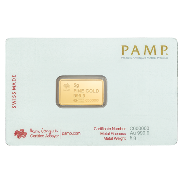 5g PAMP America the Free: Bald Eagle Gold Minted Bar 5g PAMP America the Free: Bald Eagle Gold Minted Bar