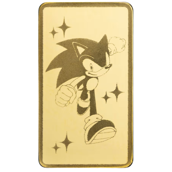 4 0.5g PAMP Sonic the Hedgehog 35th Anniversary Gold Bar Sonic the hedgehog