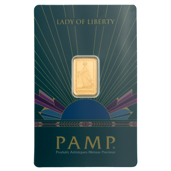 2.5g PAMP Lady of Liberty Gold Minted Bar 2.5g PAMP Lady of Liberty Gold Minted Bar