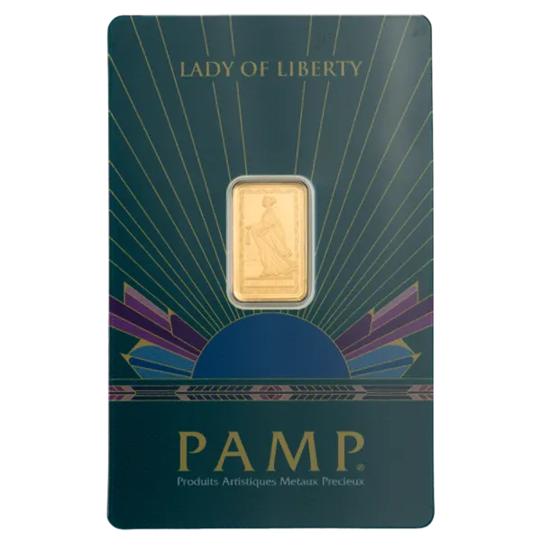 2.5g PAMP Lady of Liberty Gold Minted Bar 2.5g PAMP Lady of Liberty Gold Minted Bar