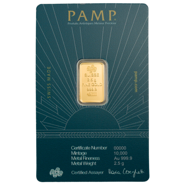 2.5g PAMP Lady of Liberty Gold Minted Bar 2.5g PAMP Lady of Liberty Gold Minted Bar