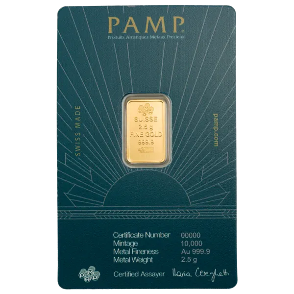 2.5g PAMP Lady of Liberty Gold Minted Bar 2.5g PAMP Lady of Liberty Gold Minted Bar