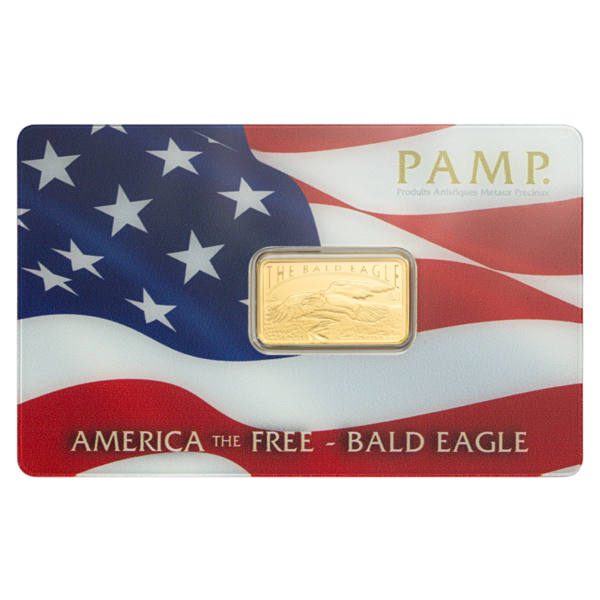5g PAMP America the Free: Bald Eagle Gold Minted Bar 5g PAMP America the Free: Bald Eagle Gold Minted Bar