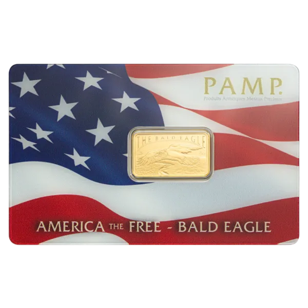 5g PAMP America the Free: Bald Eagle Gold Minted Bar 5g PAMP America the Free: Bald Eagle Gold Minted Bar