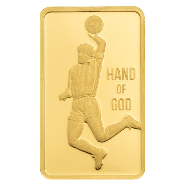 102107 - Certi Back (2) 1g PAMP Maradona "Hand of God" Gold Bar maradona
