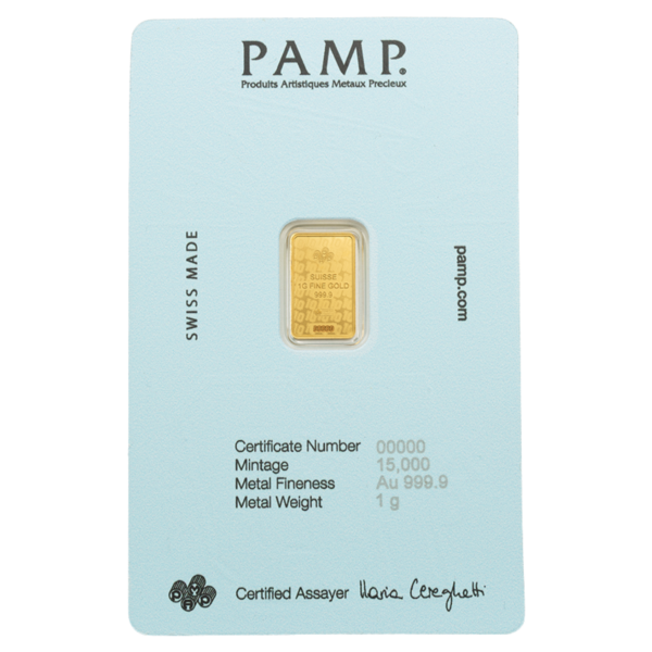 102107 - Certi Back 1g PAMP Maradona "Hand of God" Gold Bar maradona