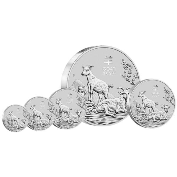2027 Silver Goat Group 2027 1/2oz Perth Mint Silver Lunar Goat Coin Series 3 2027 1/2oz Perth Mint Silver Lunar Goat Coin Series 3