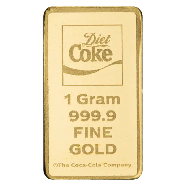 102202 - Back Bar 1g Gold Bar in TEP - Coca-Cola® Diet Coke 1g diet coke gold bar