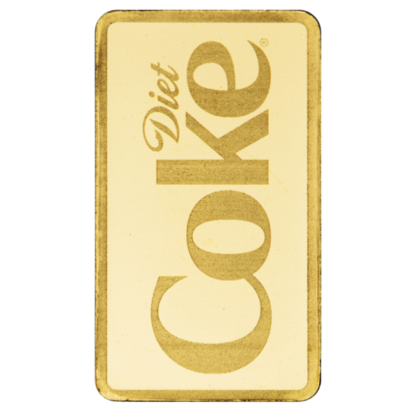 102202 - Front Bar 1g Gold Bar in TEP - Coca-Cola® Diet Coke 1g diet coke gold bar