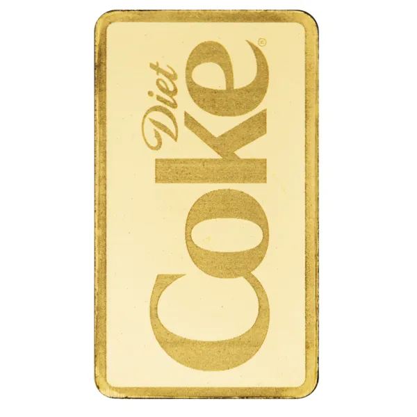 102202 - Front Bar 1g Gold Bar in TEP - Coca-Cola® Diet Coke 1g diet coke gold bar