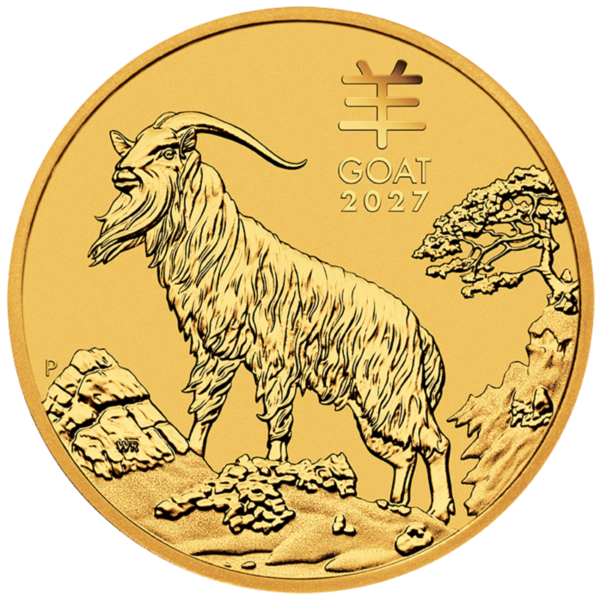 2027 Year of the Goat Gold Main 2027 1oz Perth Mint Gold Lunar Goat Coin Series 3 2027 1oz Perth Mint Gold Lunar Goat Coin Series 3