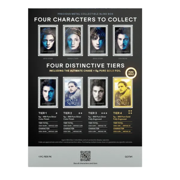 Game of Thrones: House Stark - 5 g Foil Blind Box Game of Thrones: House Stark - 5 g Foil Blind Box